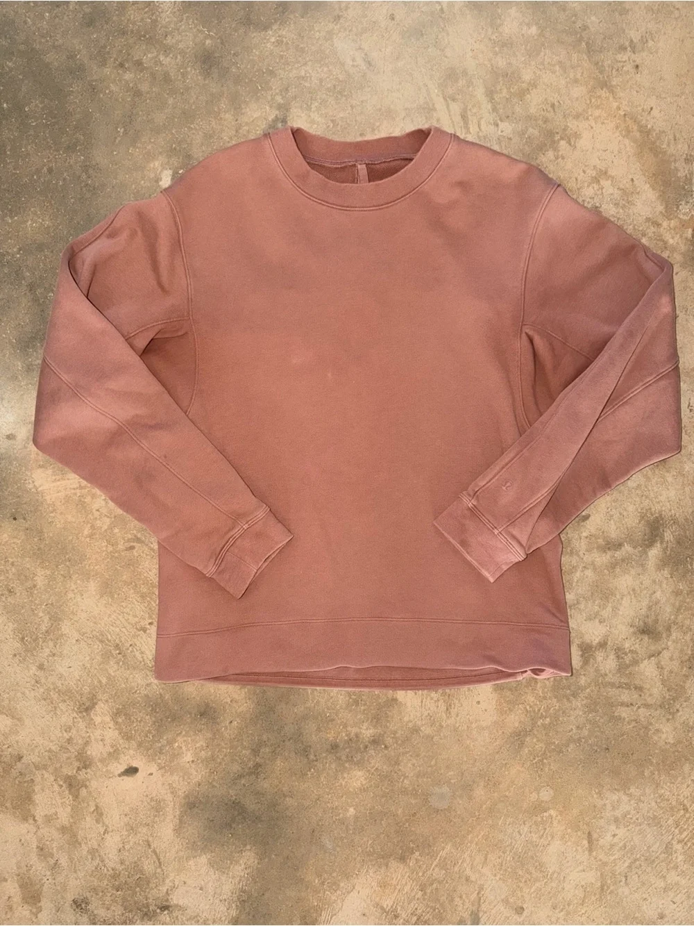 Lululemon Dusty Rose Crewneck Sweatshirt Hidden Zip Pocket Cinch Hem S